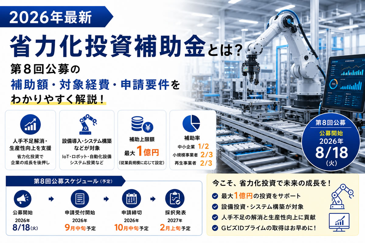 【2026年最新】省力化投資補助金とは？第8回公募の補助額・対象経費・申請要件を解説