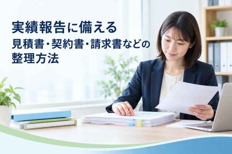 実績報告に備える見積書・契約書・請求書などの整理方法